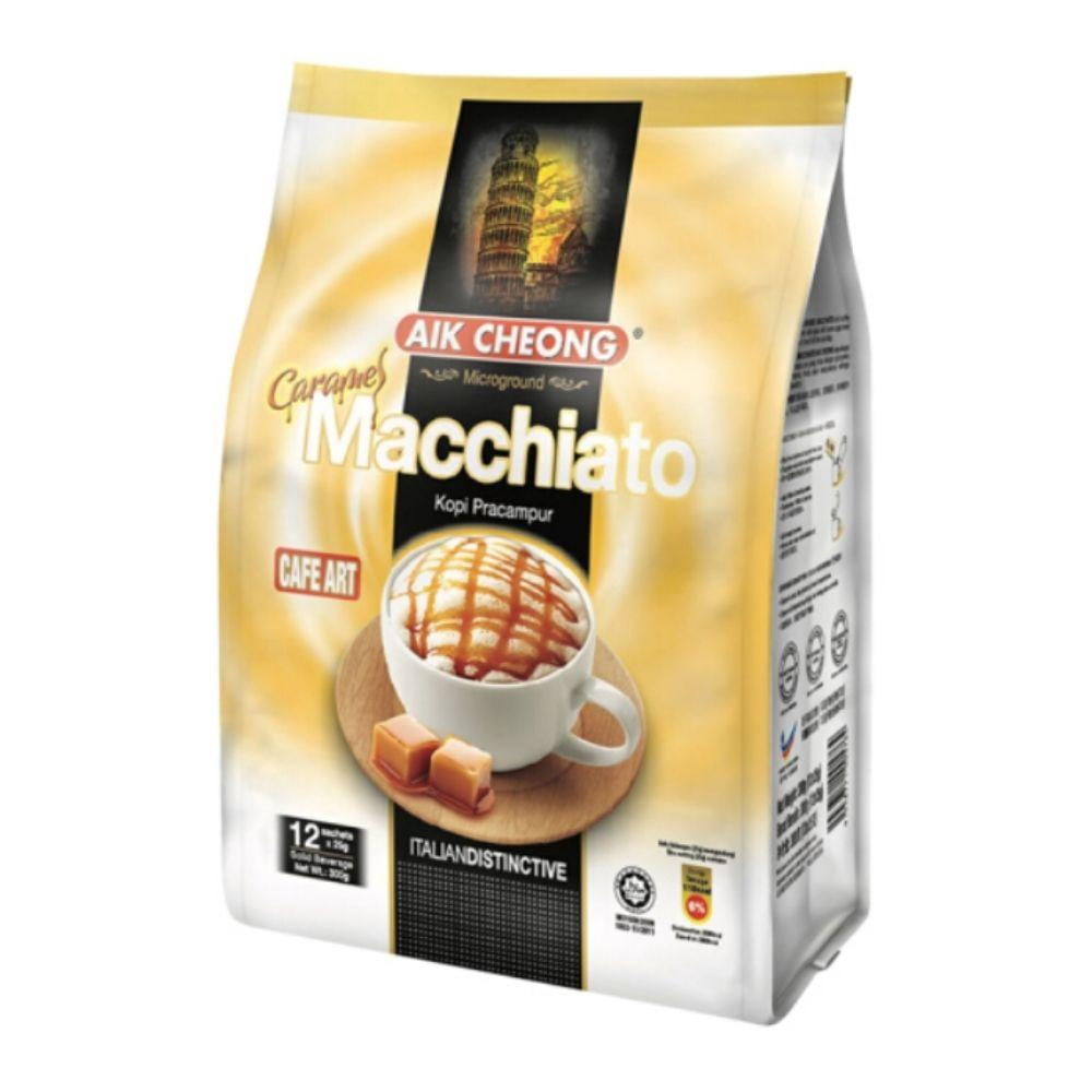 Aik Cheong Caramel Macchiato | Kopi Pracampur 12 Sachets (300 g) - 益昌焦糖玛奇朵 300 克