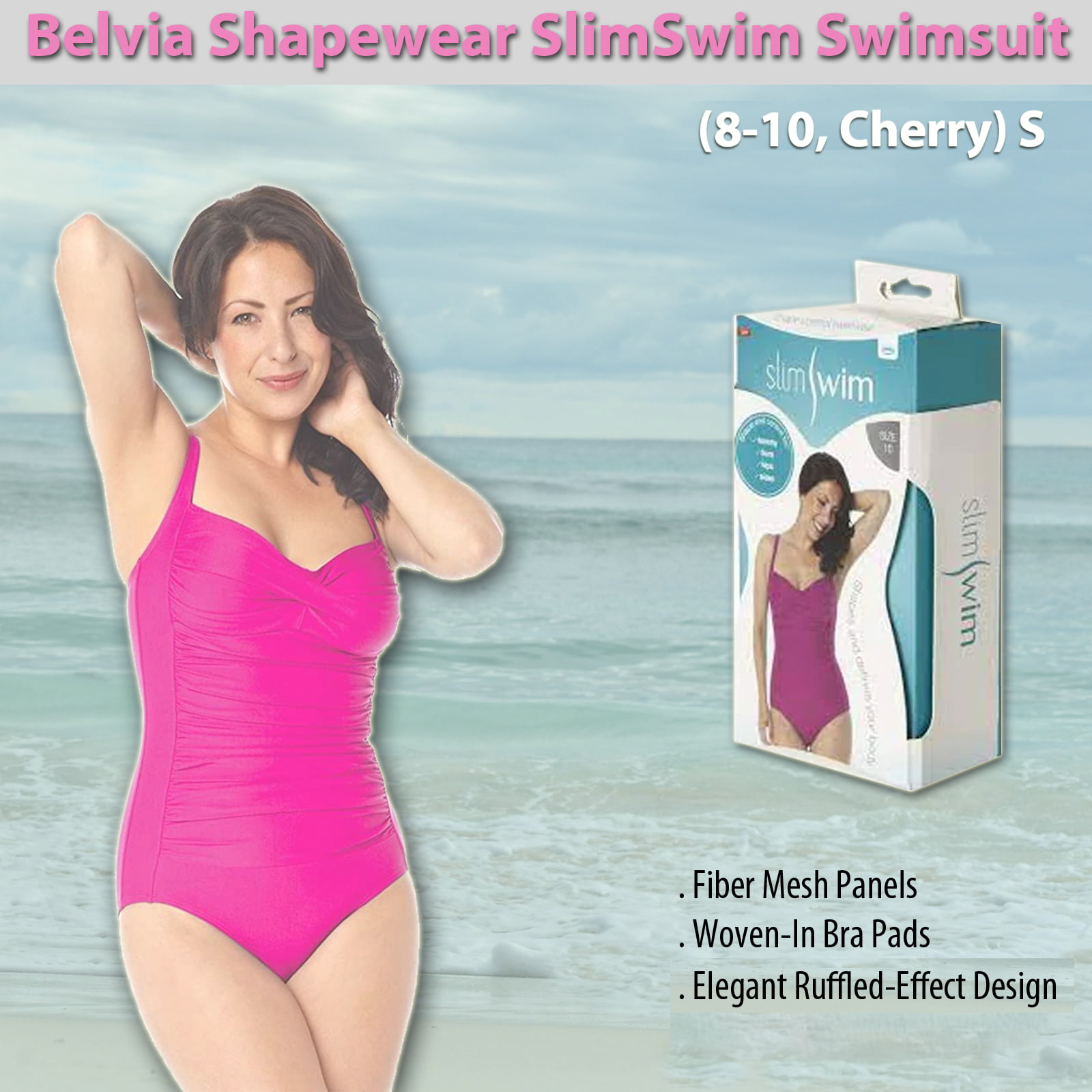 JML Belvia Slim Swim Slimming Shapewear Swimsuit, choice of 4 colours, RRP  £45