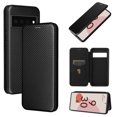 thumbnail image 1 of Case for Google Pixel 6 Magnetic Carbon Fiber Leather Folio Flip Case with Card Holder Kickstand, 1 of 5