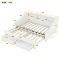 thumbnail image 2 of Harper & Bright Designs Extendable Daybed Twin to King Size with Storage Bookcases, Two Drawers and Charging Design, Modern Wood Day Bed Frame with Pop-up Trundle, White, 2 of 11