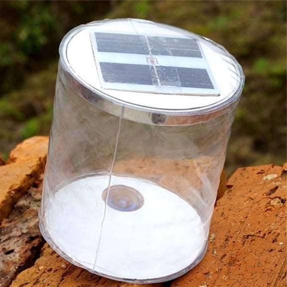 Portable PVC Solar Inflatable Light LED Waterproof Outdoor Camping Folding Lamp,Transparent