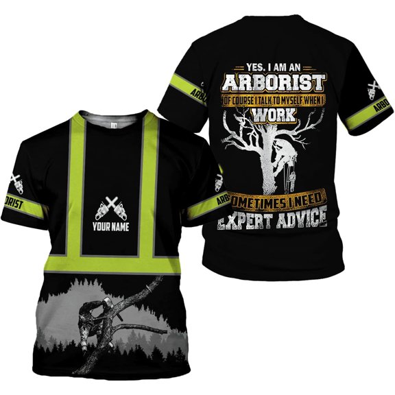 Personalized Arborist Shirt Custom Lumberjacks Shirts Tree Climber Logger 3D T Shirts Lumberjacks Tshirt for Men and Women (S)