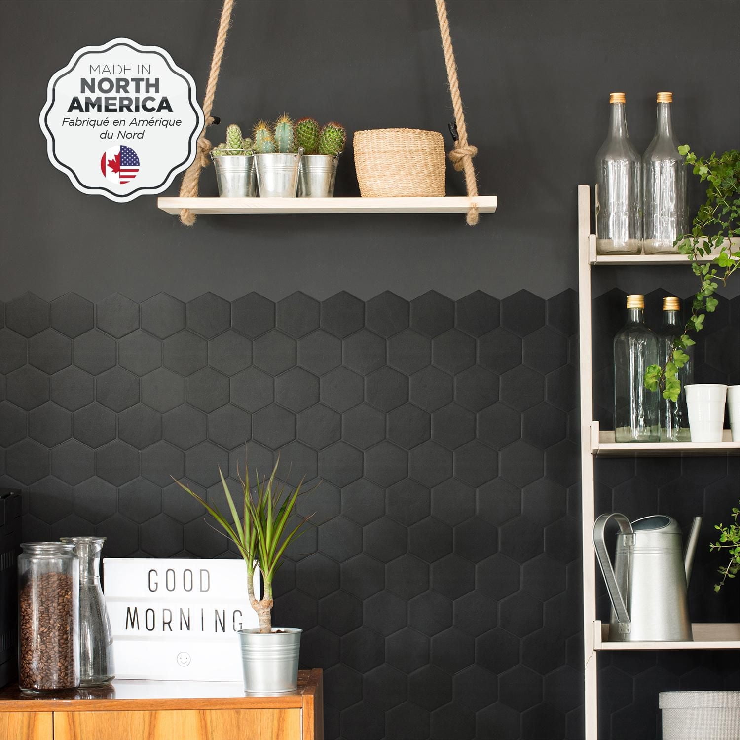 Smart Tiles Peel and Stick Backsplash Wall Tiles, Hexa Walton, 4-Pack, 9.56in x 10.61in