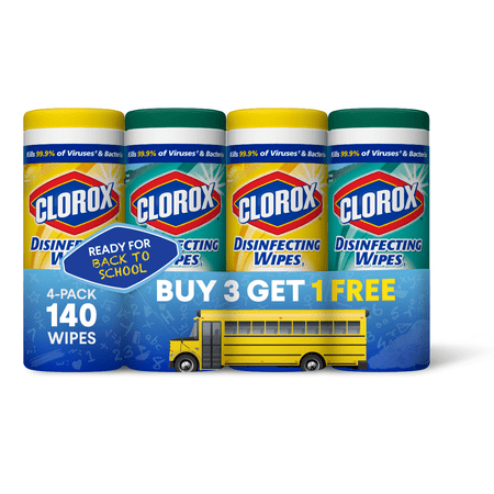 Clorox Disinfecting Wipes (140 Ct Value Pack), Bleach Free Cleaning Wipes - 4 Pk - 35 Ct Each