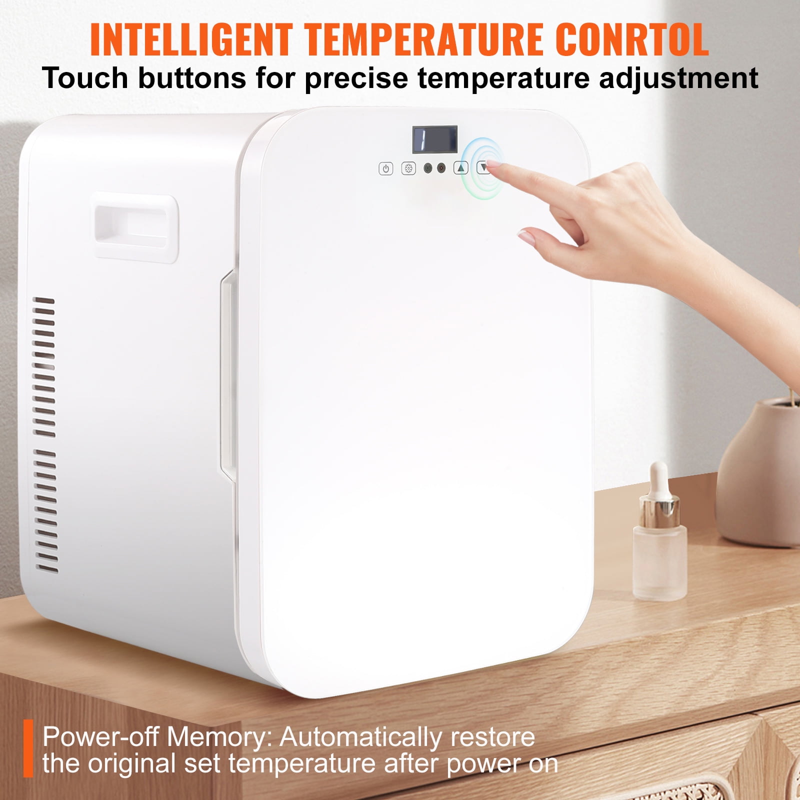 KFFKFF Mini Refrigerator 20L 22 Cans Skin Care Product Refrigerator AC/DC Mini Cosmetic Makeup Refrigerator