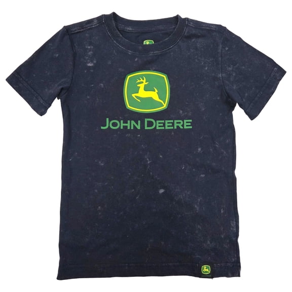 Boys Navy Worn Look John Deere Short Sleeve T-Shirt Tee Shirt Small 6-7