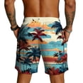 thumbnail image 4 of Domuza Hawaiian Beach Shorts for Men Lightweight Elastic Waist Drawstring Shorts Summer Vacation Casual Shorts with Pocket Light Blue XL, 4 of 4