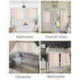 thumbnail image 3 of Colorful Plaid Short Blackout Curtains 36 Inch Long Spring Modern Rainbow Abstract Rod Pocket Kitchen Curtains, 2 Panels Thermal Insulated Room Darkening Drapes for Bedroom, 30"W x 36"L, 3 of 5
