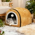 thumbnail image 5 of Heated Cat House for Indoor Cats, Large Cat Bed with Adjustable Temperature and Timer for Small and Medium Cat, Removable Semi-Enclosed Nest with Curved Roof for Kitten, 5 of 7