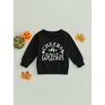 thumbnail image 2 of Wassery Infant Baby Halloween Clothes for Boys Girls Toddler Autumn Winter Sweatshirts Long Sleeve Round Neck Pumpkin Spider Web Letter Print Pullovers Tops Halloween Costume 6M-4Y, 2 of 8