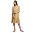 thumbnail image 2 of Moomaya Cotton A-Line Sleepwear For Ladies Round Neck Button Placket Nightdress, 2 of 6