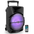 thumbnail image 1 of Pyle Sistema de altavoces PA portátil inalámbrico - Altavoz estéreo de sonido DJ para interiores y exteriores compatible con Bluetooth de alta potencia de 1200 W con entrada USB MP3 AUX de 3,5 mm, luz, 1 of 5