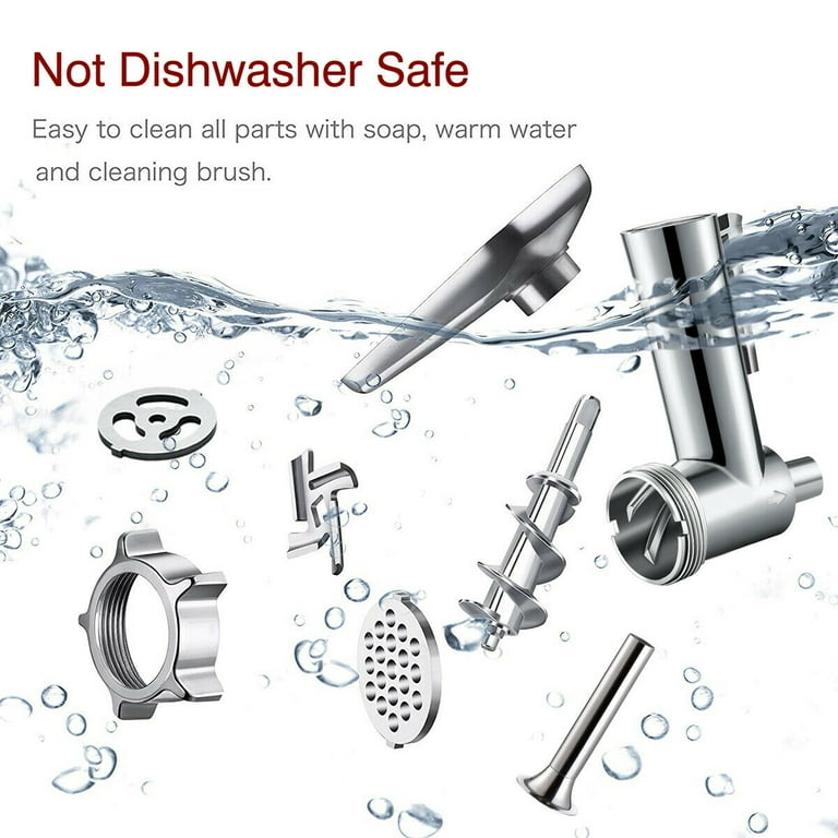 Meat Grinder Attachment For KitchenAid Mixers - Metal Food Grinder With 3 Sausage Stuffer Tubes