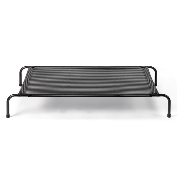 Alvantor Elevated Dog Bed for Large Dogs,Cooling Raised Pet Cot with Breathable Textilene Mesh,Steel Frame,Black,50 x 31 x 8 in