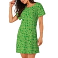 thumbnail image 2 of Balery St Patrick's Day Camisón de manga corta con cuello redondo para mujer, cómodo y elegante., 2 of 6