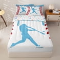 thumbnail image 3 of Homewish Light Blue Dripping Baseball Stitch Hitter Silhouette Graphic Zipper Full Size Comforter Sets with Fitted Sheet and 2 Pillowcases,Baseball Graphic Zipper Bedding Set,4pcs, 3 of 6