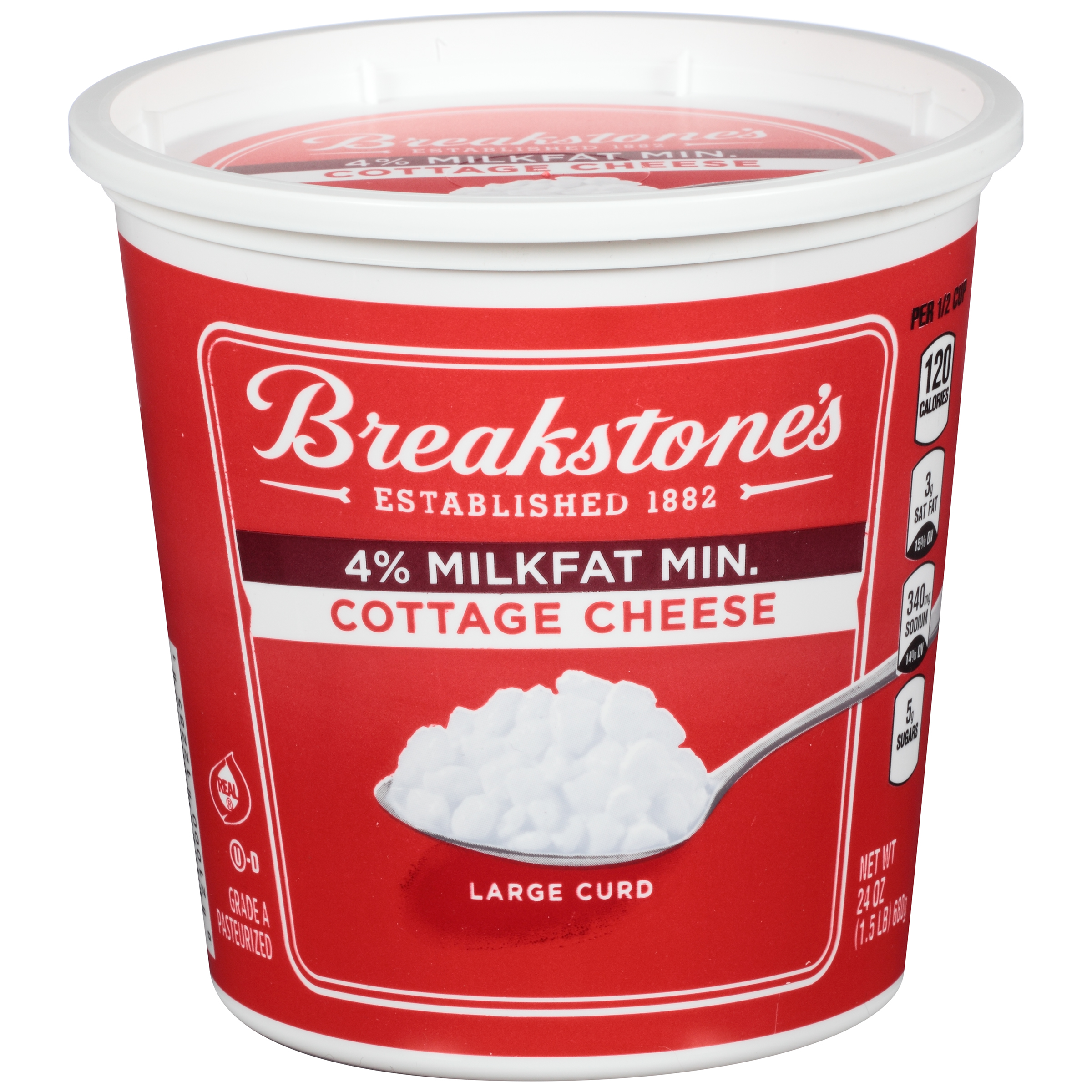 Breakstone S Large Curd 4 Milkfat Cottage Cheese 24 Oz Tub