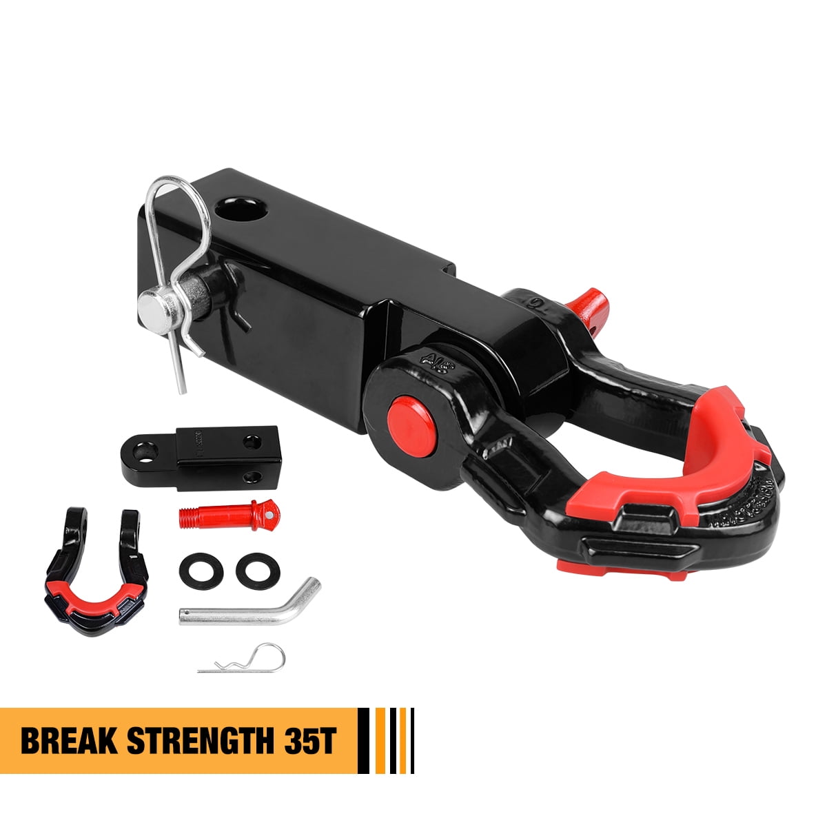 WOLFSTORM 2" Trailer Hitch Shackle Receiver 3/4" DRing Shackle
