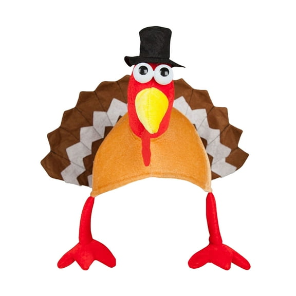 Viworld Turkey Hats Novelty Velvet Cotton Thanksgiving Turkey Costumes Hats for Festival Decor