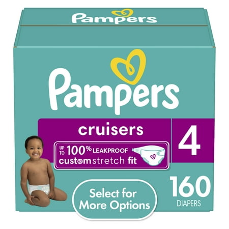 Pampers Cruisers Diapers Size 4, 160 Count (Select for More Options)