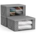 thumbnail image 5 of Sorbus Carrying Handles and Shelves Clothing Storage, Gray, 3 Count, 5 of 5