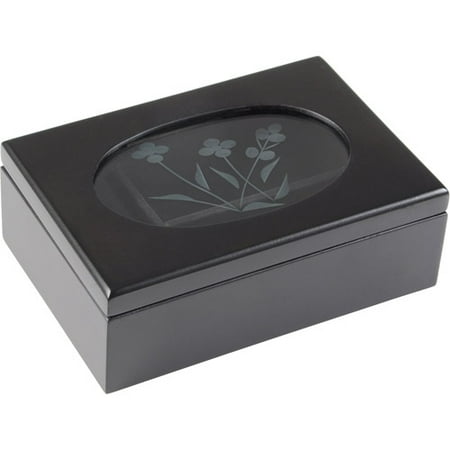 Wooden Jewelry and Keepsake Box, Black
