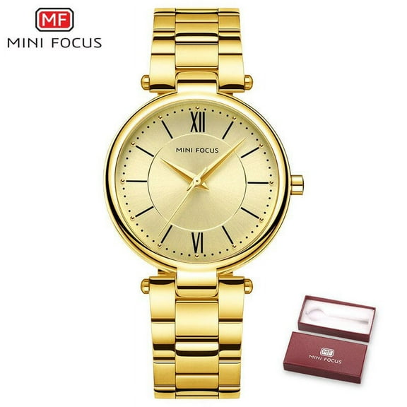 MINI FOCUS Brand Luxury Fashion Women Watches Waterproof Gold Stainless Steel Ladies Quartz Watch Relogio Feminino Montre Femme