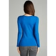 thumbnail image 4 of Emmalise Women's Junior and Plus Size Vneck Tshirt Long Sleeves Shirt Tee, 3xl, Turquoise, 4 of 4