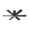 thumbnail image 6 of Hunter 52 inch Indoor Ceiling Fan No Light - Black Ceiling Fan without Light, 6 Blades, Standard Mount, For Bedroom, Living Room, or Kitchen, Pull Chain - Gilrock 51817, Matte Black, 6 of 14
