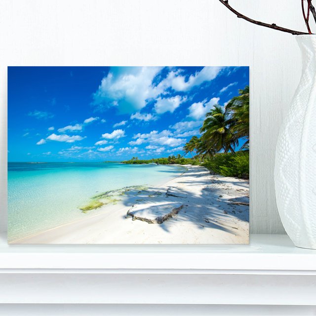 Designart - Plage Tropicale avec Palmiers - Grande Impression sur Toile