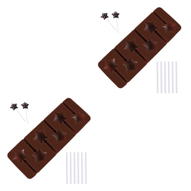 Cateissary 1 molde de silicona para piruletas, pastel de Chocolate, Fondant, molde para galletas, moldes para pudín de gelatina, herramientas de No.02 2piezas