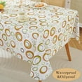 thumbnail image 3 of Summer Vinyl Tablecloth With Flannel Backed , Waterproof Oil-Proof PVC Table Cloth, Heavy Duty Wipeable Spill-Proof Plastic Table Cover For Dinner Outdoor Picnic (Green White 60x84 Inch Rectangle), 3 of 6