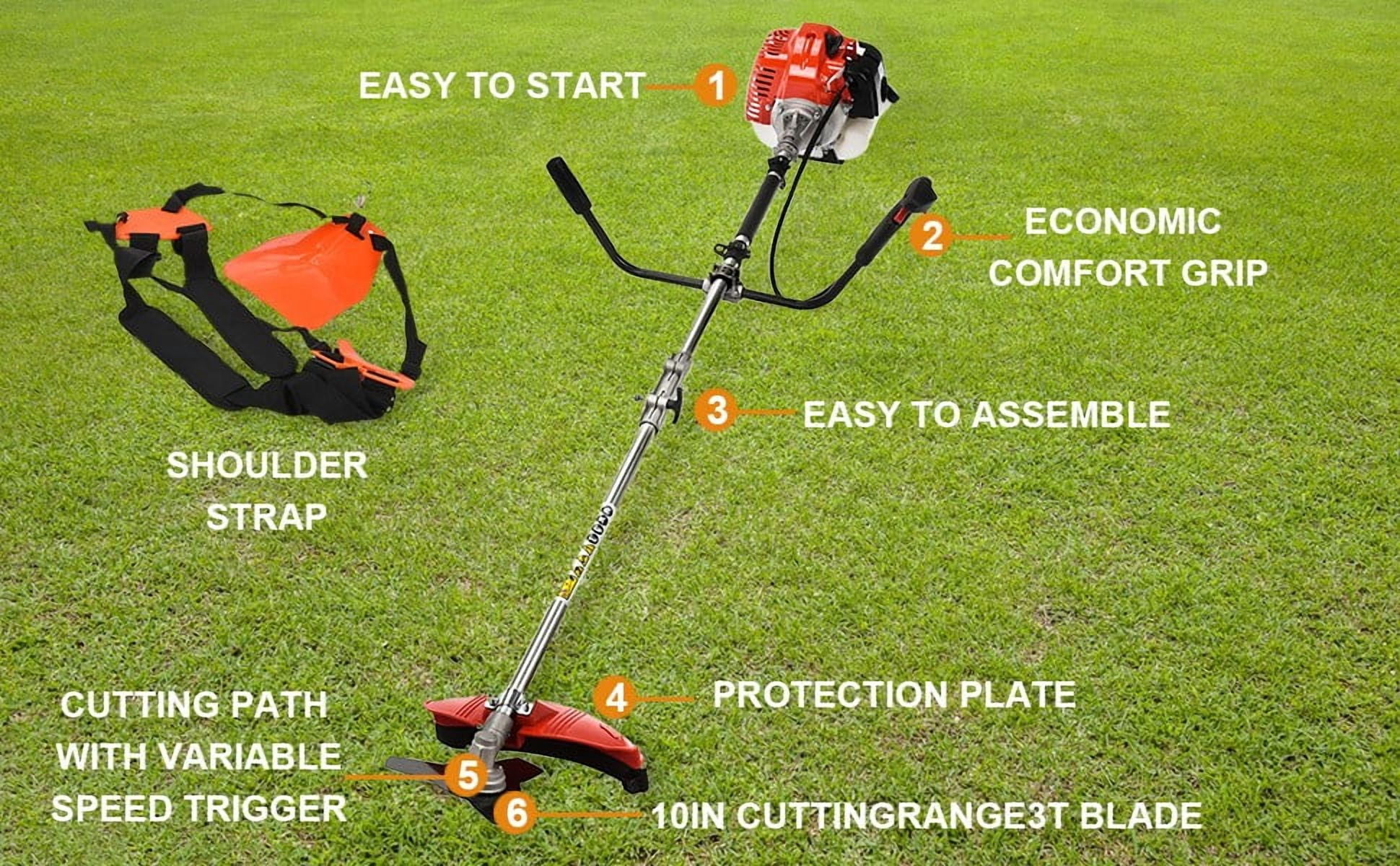 Gas Weed Eater, 52CC 2-Stroke Weed Wacker Gas Powe, 2 in 1 Multi-Functional String/Grass Trimmer, Brush Cutter for Gardening