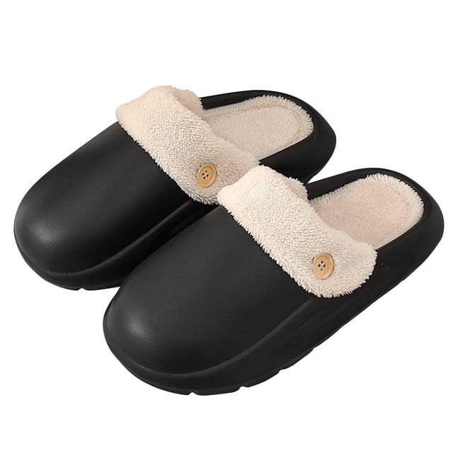 Pantuflas de algodón Btafrte extraíbles y lavables invierno antideslizantes negro 44-45