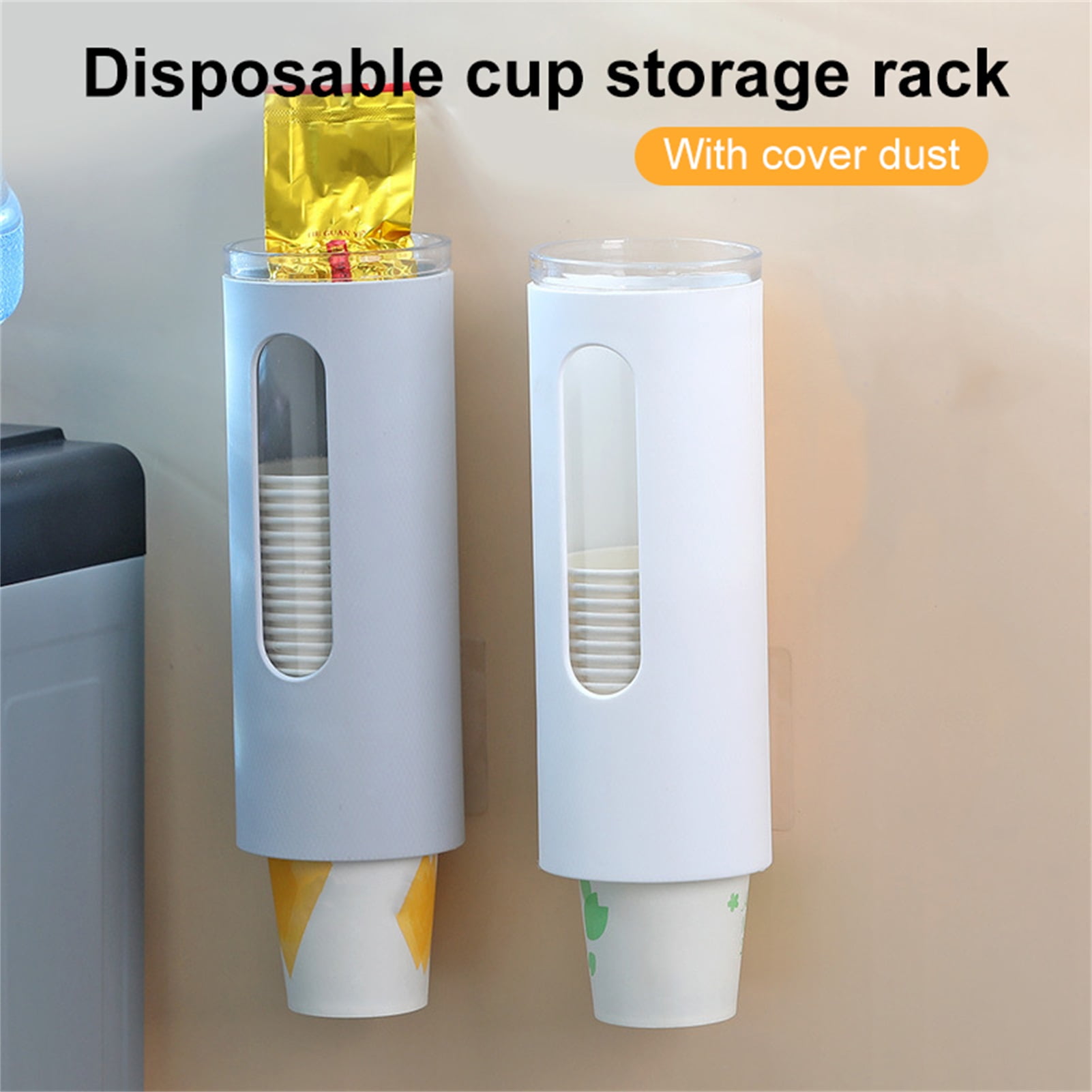 L for 8-14 oz Cups Wall Mounted Cup Dispenser,Paper or Plastic Cup Organizer,Including Magnetic Plate Cup Rack Disposable Cup Dispenser 