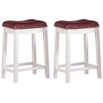 thumbnail image 1 of Angel Line Tabourets de bar cambridge, 24 Ensemble de 2, Blanc avec Coussin Rouge Foncé, 1 of 3