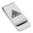 thumbnail image 1 of Stainless Steel Masonic All Seeing Eye Symbol Classic Slim Money Clip Credit Card Holder, 1 of 2