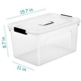 thumbnail image 4 of 6-Pack 19 Quart Stackable Plastic Storage Bins with Lids, Clear Durable Organizing Boxes for Toys Tools Clothes, Secure Latches, Transparent, 4 of 6