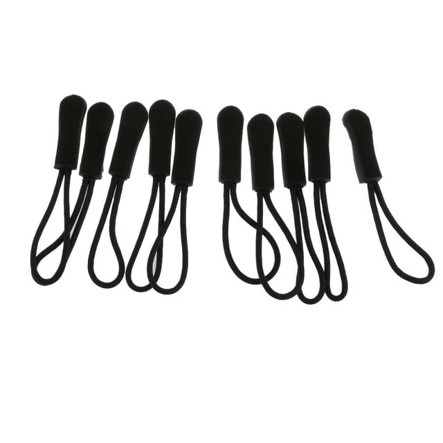 10pcs Black Nylon Cord Fits/Zipper Fixer with Non-Slip
