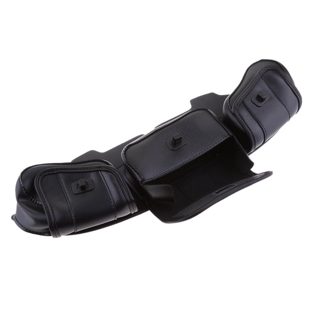 Cubierta de Bolsa de Alforja del Parabrisas 3 para Resbalón de Harle Electra Road Tri, Cuero de PU Negro Soledad Bolsa de parabrisas