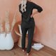 thumbnail image 4 of Gibobby Pijama para mujer invierno Conjunto de dos piezas para mujer, conjunto de pantalones superiores de color sólido degradado, conjunto informal deportivo(Negro,M), 4 of 5