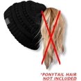 thumbnail image 2 of HSHDLDF Ponytail Messy Bun BeanieTail Women's Beanie Solid Ribbed Hat Cap, 2 of 7