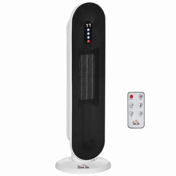 Alvantor Space Heater Oscillating Ceramic Tower Heater with Remote & Timer 8.25"x8.25"x25" White
