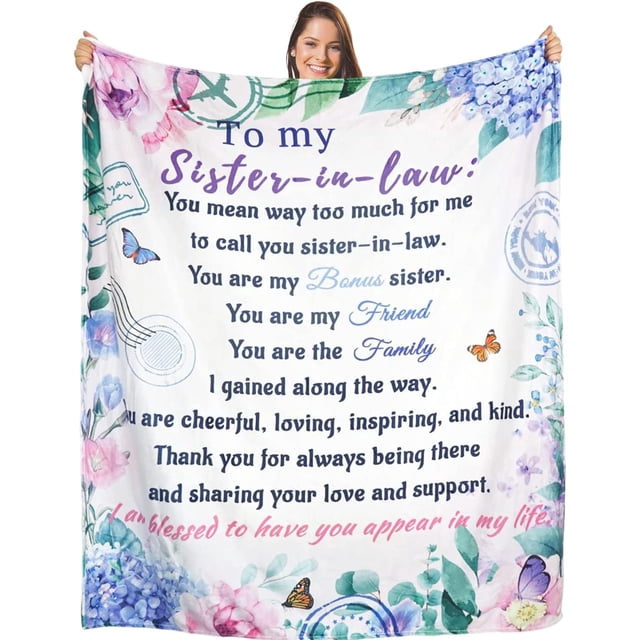 LHSHID Mother in Law Blanket Mother in Law Gifts from Daughter in Law White Throw Blankets Cozy Soft Floral Mother in Law Plush Blanket Birthday for Mother in Law 30x40in