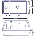 thumbnail image 2 of Whitehaus Farmhaus Fireclay Quatro Alcove Large Reversible Sink and Small Bowl with Decorative 2 ½" Lip on Both Sides, 2 of 4
