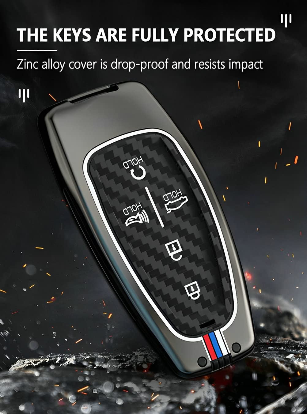 for Hyundai Key Fob Cover Case Metal Smart Key Holder Protector Compatible for Tucson Santa fe Sonata 2020-2024  5 Button