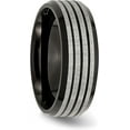 thumbnail image 5 of Chisel Stainless Steel Brushed and Polished Black IP-plated Striped 8.2mm Band - Ring Size 11.0, 5 of 8