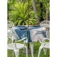 thumbnail image 2 of Outdoor Tablecloth with Umbrella Hole and Zipper, Fall Blue White Pumpkin Round Table Cloth 54 Inch Waterproof Tablecloth, Thanksgiving Leaves Floral Plaid Picnic Table Cover for Patio Camping, 2 of 7