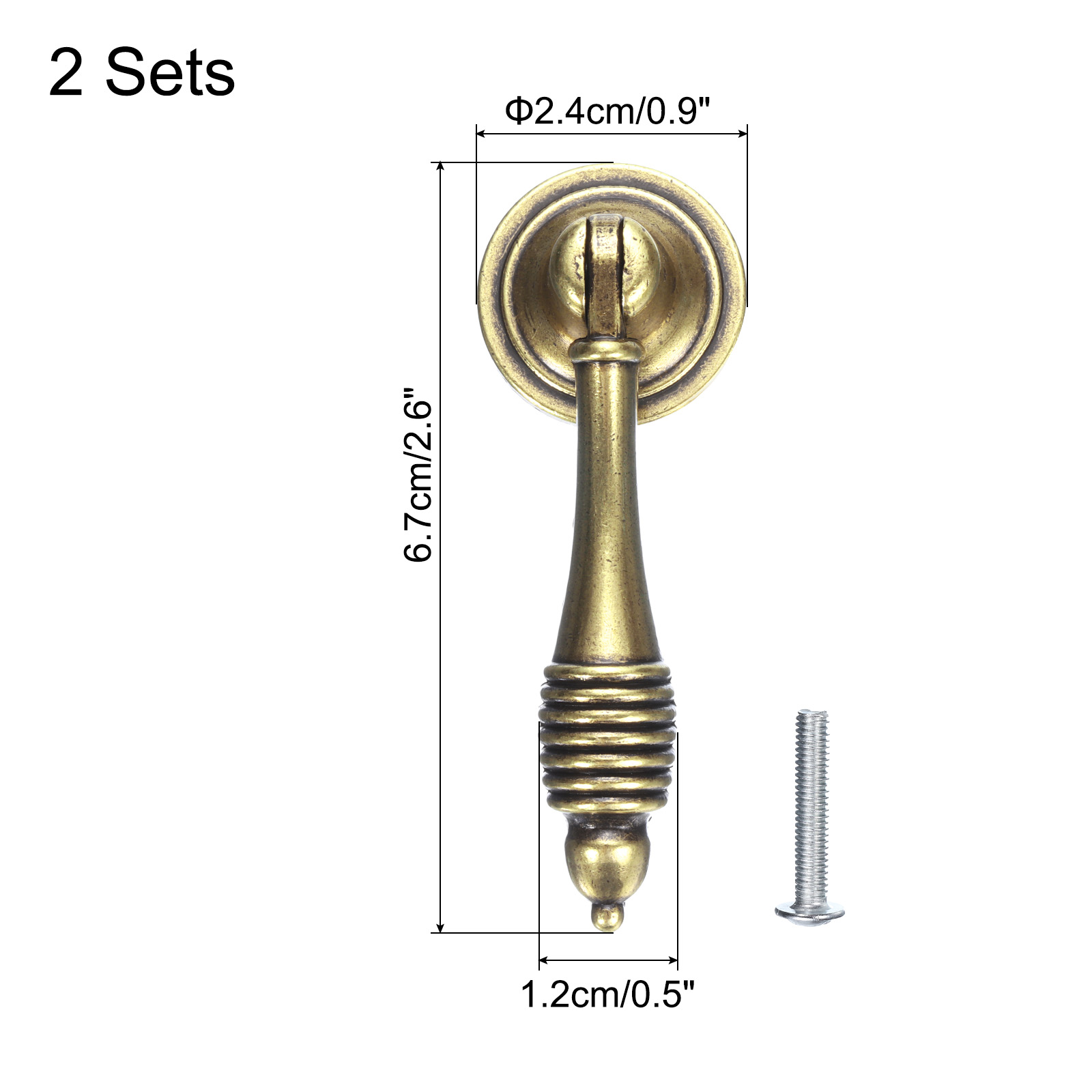Unique Bargains Vintage Pendant Drawer Pulls with Single Mounting Hole for Furniture