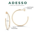 thumbnail image 5 of Adesso Milano Jewelry Sterling Silver 2mm Thin Tube Hoop Earrings for Women, 1.5" Diameter, Rose Gold, 5 of 9